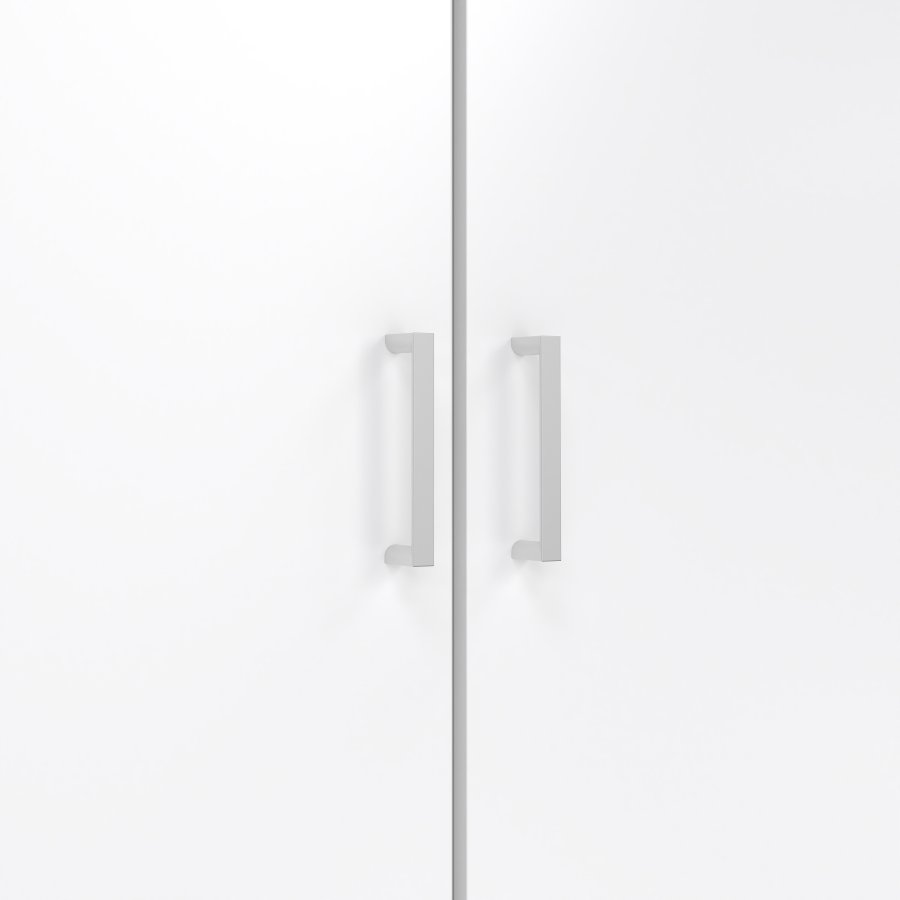 TVILUM space garderobeskab - tr� i hvid laminat, rektangul�rt med 2 l�ger og 3 skuffer