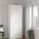 TVILUM space garderobeskab - tr� i hvid laminat, rektangul�rt med 2 l�ger og 3 skuffer