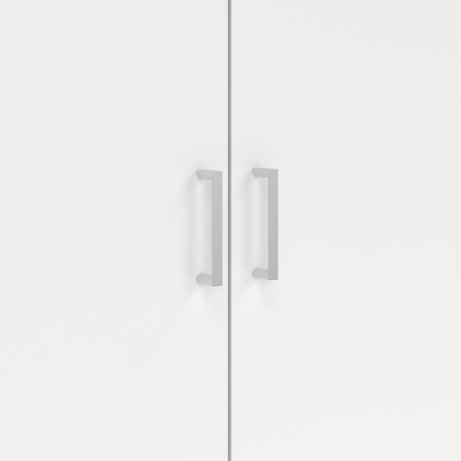 TVILUM space garderobeskab - rektangul�rt, hvidt tr�, 3 l�ger og 3 skuffer