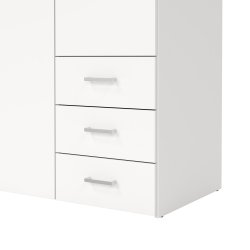 Space garderobeskab - hvidt tr�, m.3 l�ger og  3 skuffer