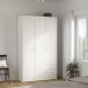TVILUM space garderobeskab - rektangul�rt, hvidt tr�, 3 l�ger og 3 skuffer