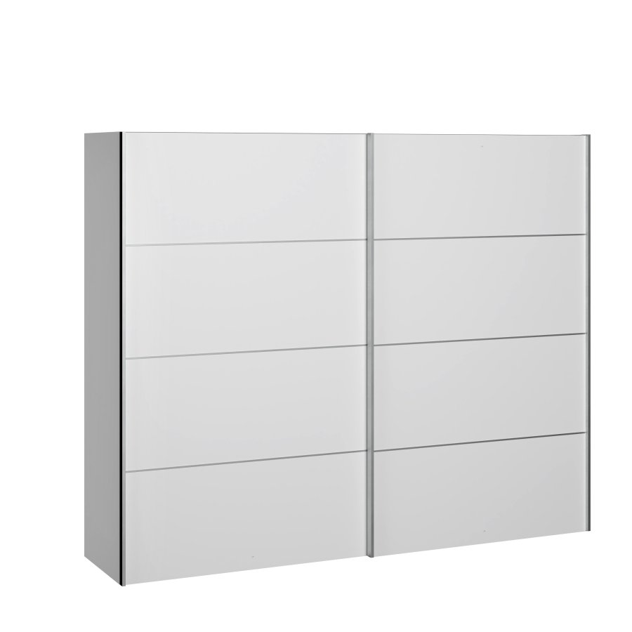 TVILUM Verona garderobeskab - rektangul�rt, hvid laminat, 2 l�ger, 4 rum