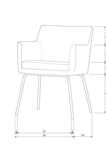 WOOOD Kam matstol med armst&ouml;d i off-white