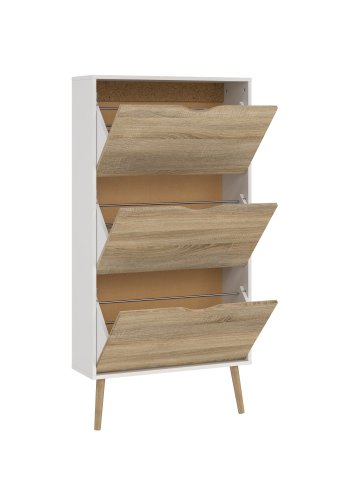 TVILUM delta schuhschrank - wei�/eichenstruktur laminat, mit 3 schubladen