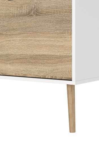 TVILUM Delta skosk�p - vit/ekstruktur laminat, med 3 l�dor