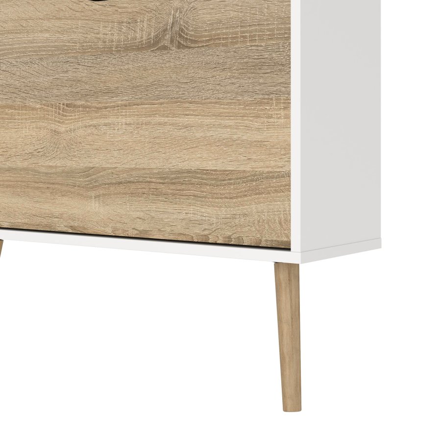 TVILUM Delta skosk�p - vit/ekstruktur laminat, med 3 l�dor