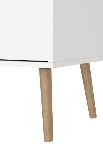TVILUM delta sideboard - wei�/eiche struktur, laminat, mit 2 t�ren und 3 schubladen