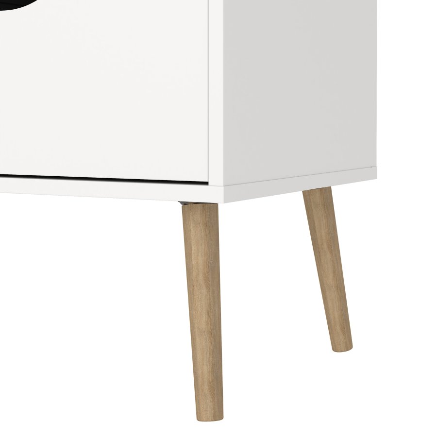 TVILUM Delta sk&auml;nk - vit/ekstruktur, med 2 d&ouml;rrar och 3 l�dor