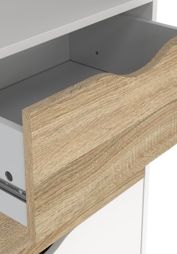 TVILUM Delta reol - hvid egestruktur, 2 skuffer og 1 l�ge