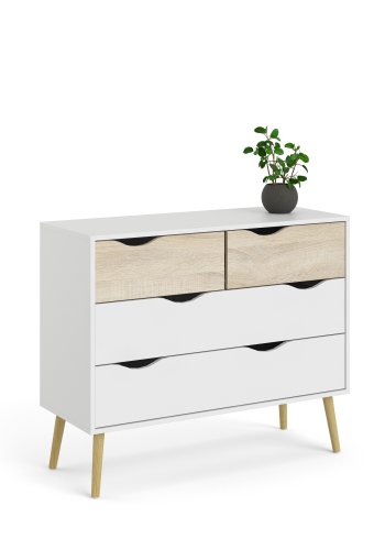 TVILUM delta kommode - wei� eichestruktur, mit 4 schubladen