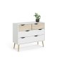 TVILUM Delta kommode - hvid egetr�struktur, med 4 skuffer