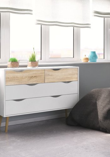 TVILUM delta kommode - wei� eichestruktur, mit 4 schubladen