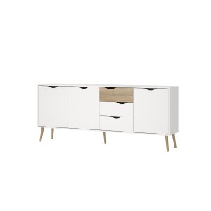 TVILUM delta sk&auml;nk - vit/ekstruktur, med 3 d&ouml;rrar och 3 l�dor