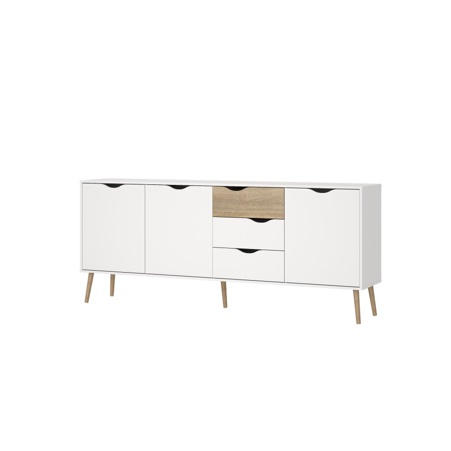 TVILUM delta sk&auml;nk - vit/ekstruktur, med 3 d&ouml;rrar och 3 l�dor