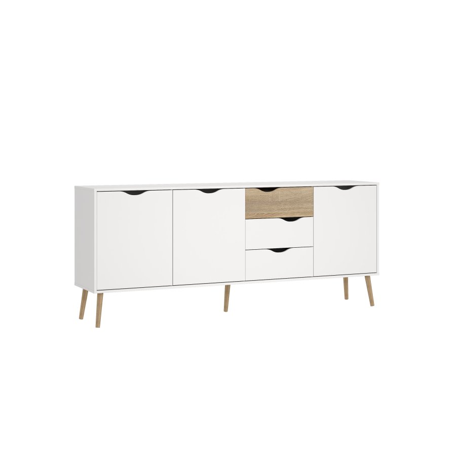 TVILUM delta sk&auml;nk - vit/ekstruktur, med 3 d&ouml;rrar och 3 l�dor