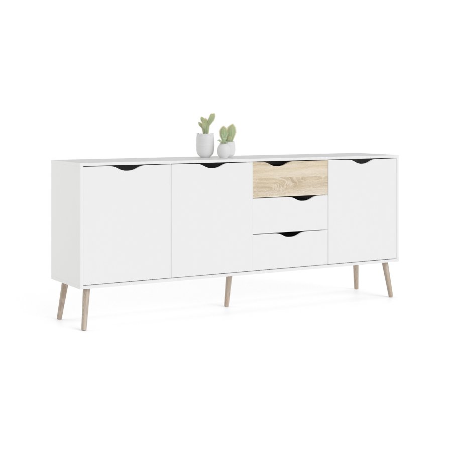 TVILUM delta sk&auml;nk - vit/ekstruktur, med 3 d&ouml;rrar och 3 l�dor