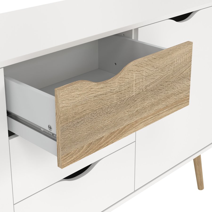 TVILUM delta sk&auml;nk - vit/ekstruktur, med 3 d&ouml;rrar och 3 l�dor