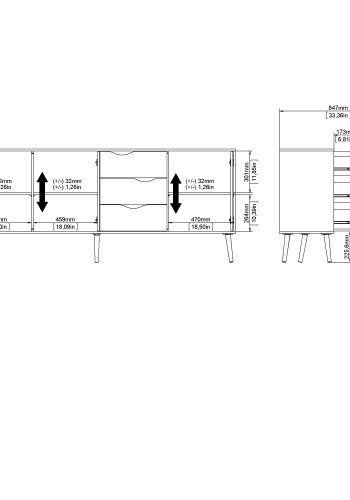 TVILUM delta sk&auml;nk - vit/ekstruktur, med 3 d&ouml;rrar och 3 l�dor