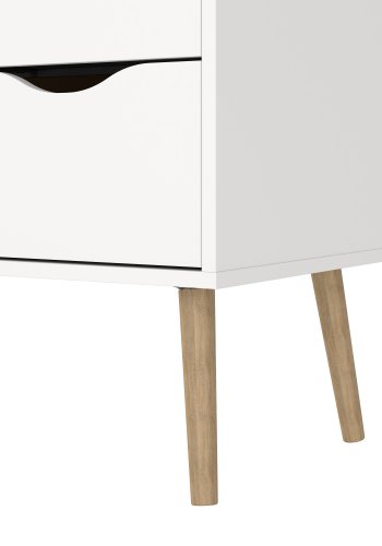 TVILUM delta kommode - wei�/eichestruktur, mit 5 schubladen