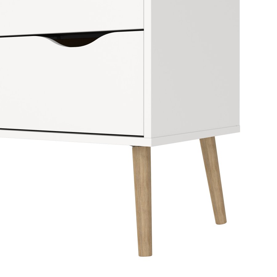 TVILUM delta kommode - hvid, 5 skuffer