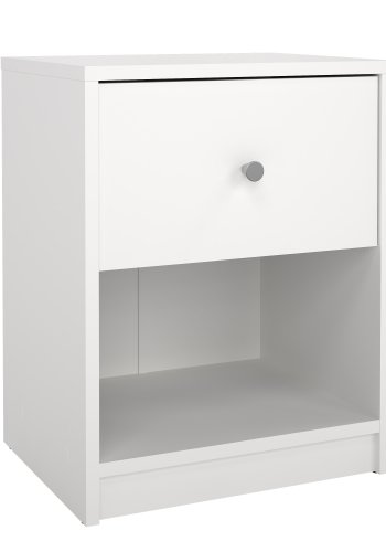TVILUM may nachttisch - wei�es kompositholz, quadratisch, mit 1 schublade und 1 fach