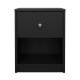 TVILUM May nachttisch - schwarzes laminat, 1 schublade und 1 fach, quadratisch