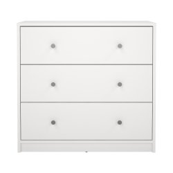 May kommode - hvid tr�, m. 3 skuffer