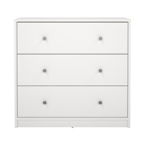 May kommode - hvid tr�, m. 3 skuffer