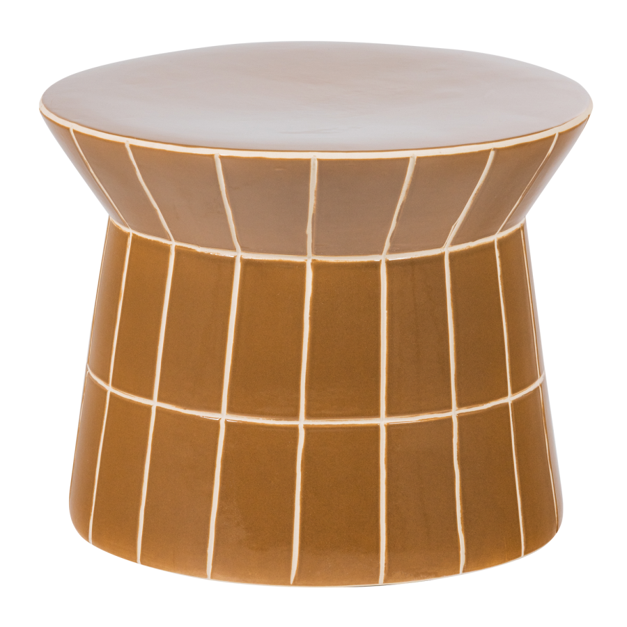 WOOOD Plus dekorativt sidebord 38x30 cm keramikk honninggul