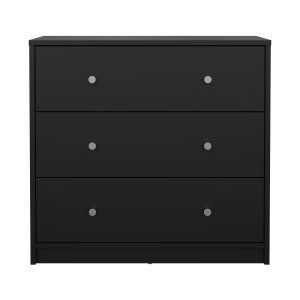 TVILUM May byr� - svart laminat, med 3 l�dor