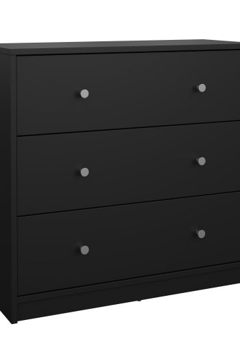 TVILUM May kommode - sort tr�, m. 3 skuffer