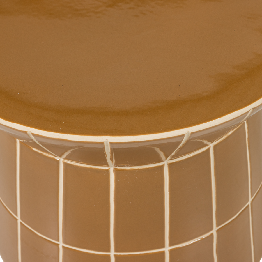 WOOOD Plus dekorativt sidebord 38x30 cm keramikk honninggul