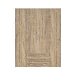 TVILUM space garderobeskab - egestruktur, med 4 l�ger og 3 skuffer