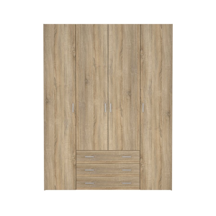 TVILUM space garderobeskab - egestruktur, med 4 l�ger og 3 skuffer