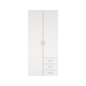 Space garderobeskab - hvid tr�, m. 2 l�ger og 3 skuffer