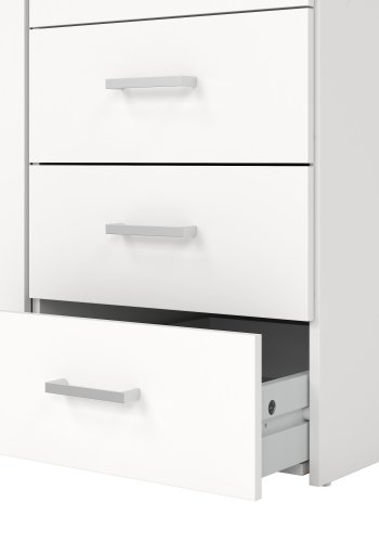 TVILUM Space garderobeskab - hvidt tr� (komposittr�), laminatoverflade, 2 l�ger og 3 skuffer