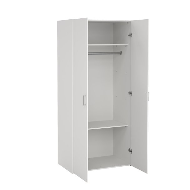 Space garderobeskab - hvid tr�, m. 2 l�ger og 2 hylder