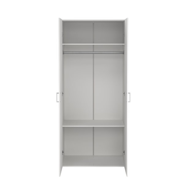 Space garderobeskab - hvid tr�, m. 2 l�ger og 2 hylder