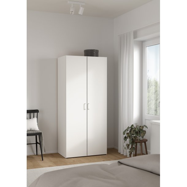 Space garderobeskab - hvid tr�, m. 2 l�ger og 2 hylder