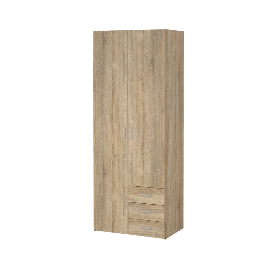 TVILUM Space garderobeskab - egestruktur, 2 l�ger og 3 skuffer