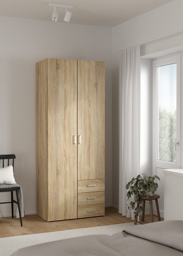 TVILUM Space garderobeskab - egestruktur, 2 l�ger og 3 skuffer