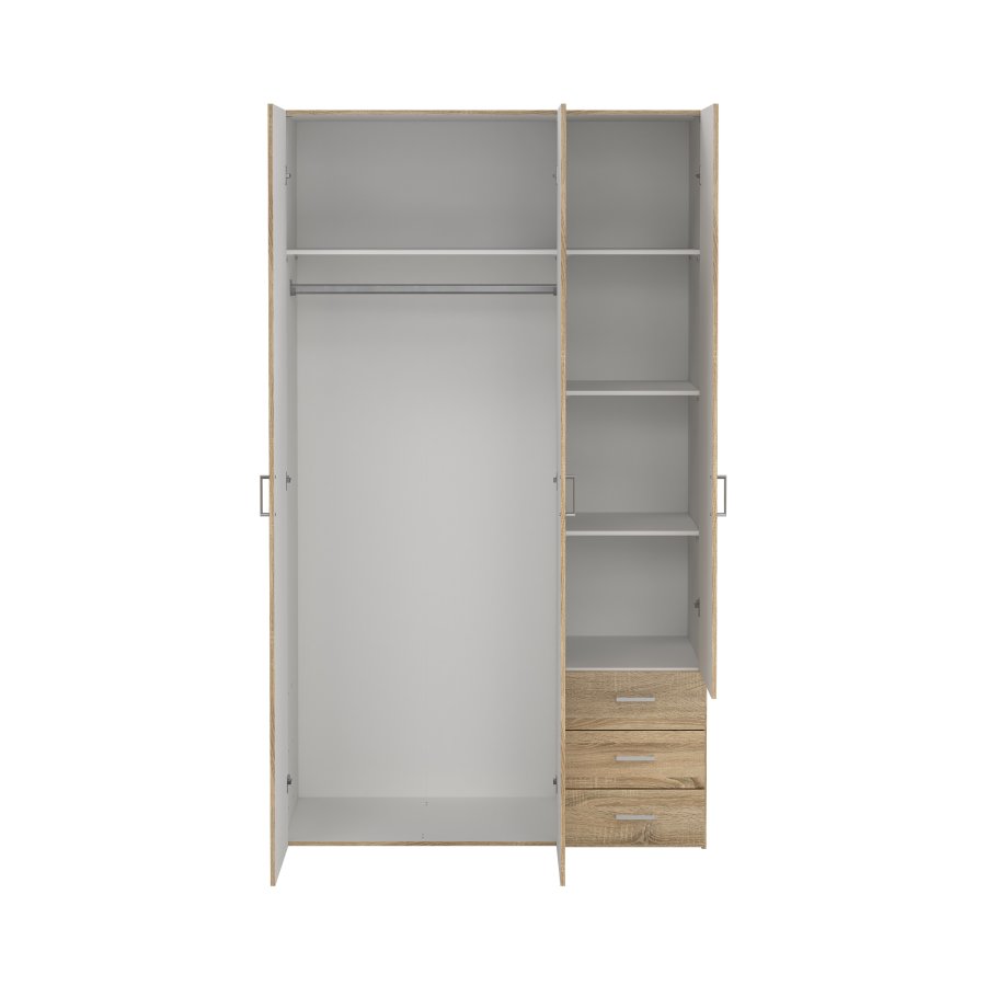 TVILUM space garderobeskab - egestruktur, 3 l�ger og 3 skuffer