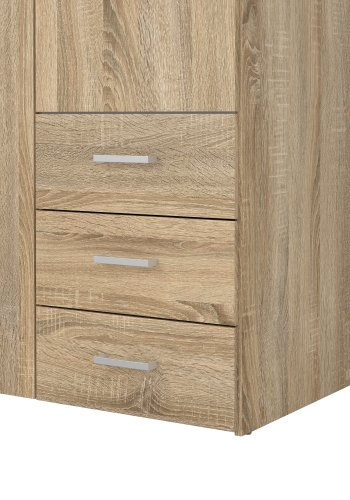 TVILUM space garderobeskab - egestruktur, 3 l�ger og 3 skuffer