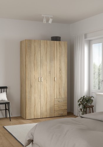 TVILUM space garderobeskab - egestruktur, 3 l�ger og 3 skuffer