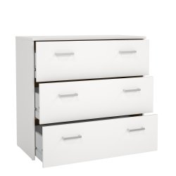 Space kommode - hvid tr�, m. 3 skuffer 