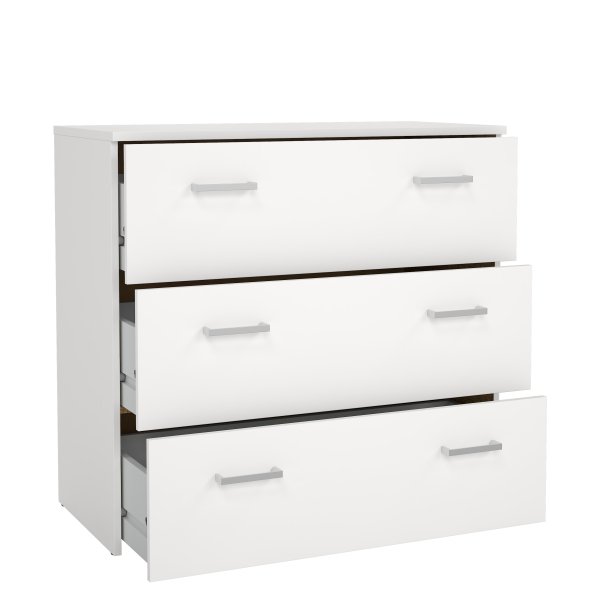 Space kommode - hvid tr�, m. 3 skuffer 