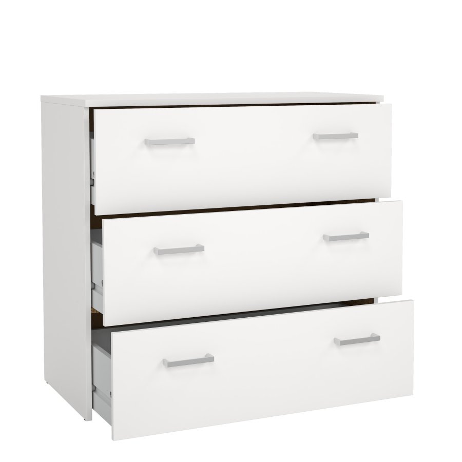 TVILUM Space byr� - vit laminat, med 3 l�dor