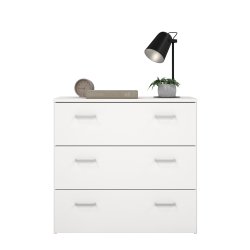 Space kommode - hvid tr�, m. 3 skuffer 