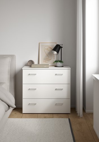 TVILUM Space byr� - vit laminat, med 3 l�dor