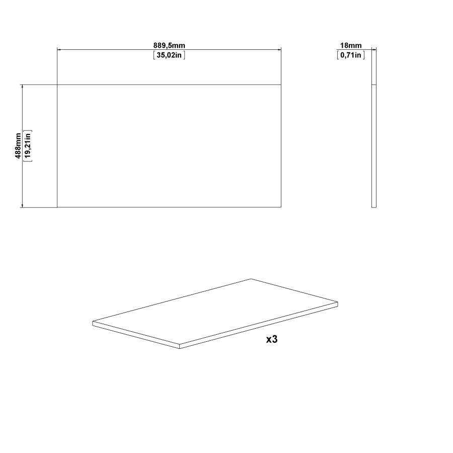 TVILUM Verona Firenze hylder - hvidt tr� (3/s�t)